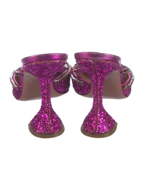 Amina Muaddi Glitter Crystal Embellishments Mules