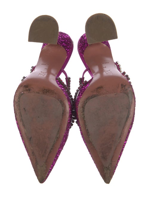 Amina Muaddi Glitter Crystal Embellishments Mules