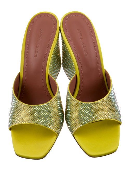 Amina Muaddi Lupita Satin Slides