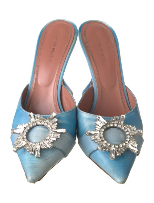 Amina Muaddi PVC Crystal Embellishments Mules