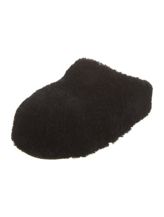 Amina Muaddi Shearling Mules