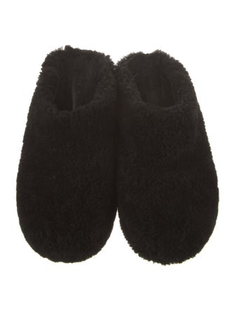 Amina Muaddi Shearling Mules