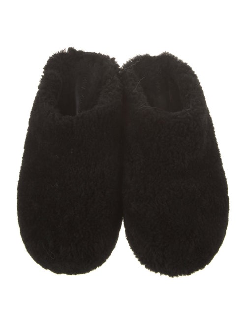 Amina Muaddi Shearling Mules
