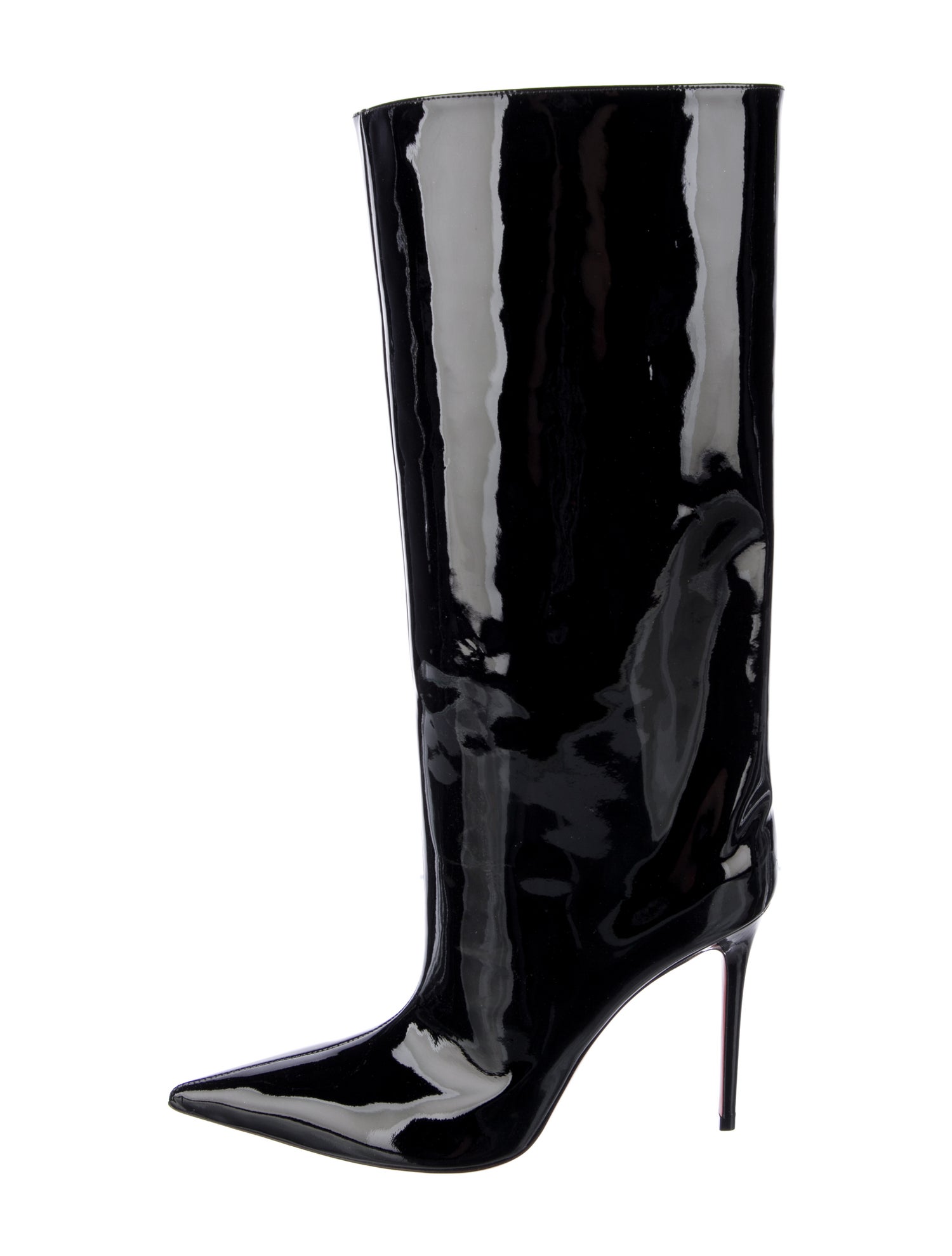 Amina Muaddi Patent Leather Rain Boots