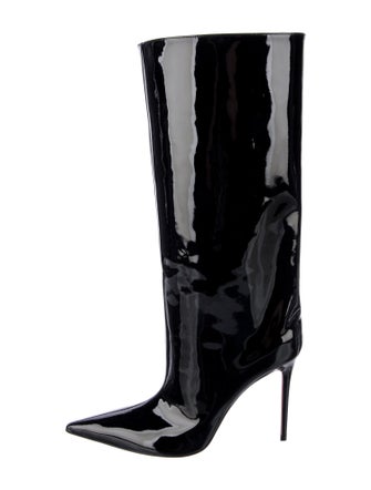 Amina Muaddi Patent Leather Rain Boots
