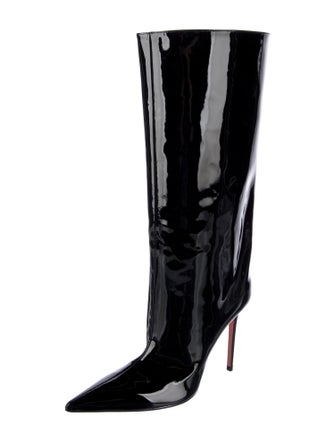 Amina Muaddi Patent Leather Rain Boots