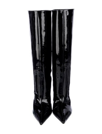 Amina Muaddi Patent Leather Rain Boots