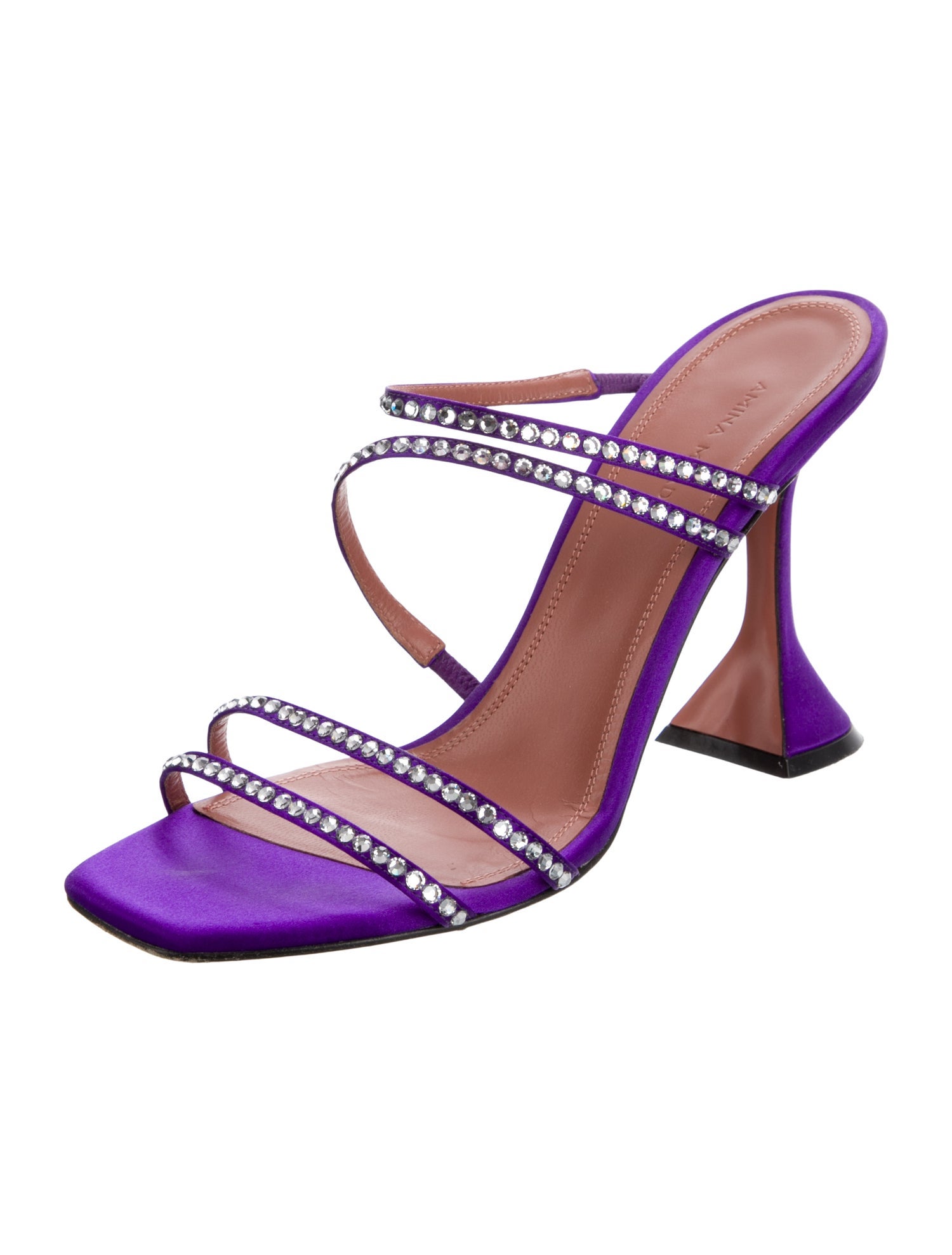 Amina Muaddi Naima Satin Slides