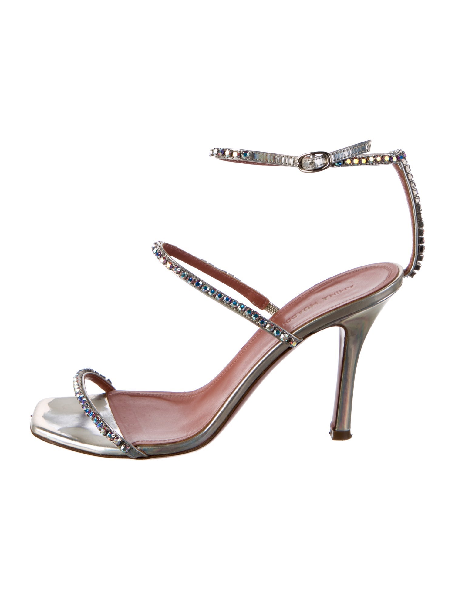 Amina Muaddi Gilda Leather Sandals