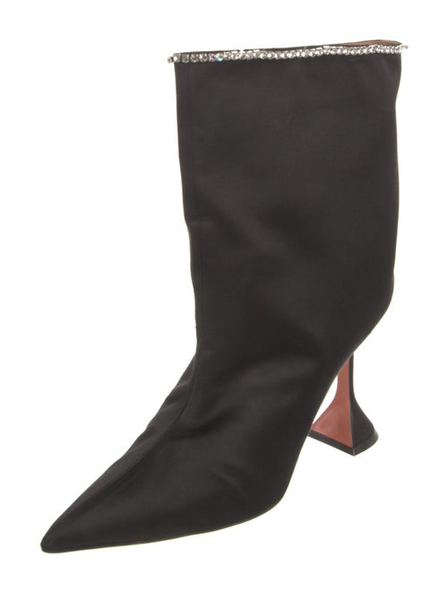 Amina Muaddi Satin Crystal Embellishments Boots