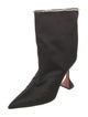 Amina Muaddi Satin Crystal Embellishments Boots