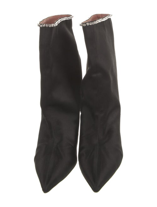 Amina Muaddi Satin Crystal Embellishments Boots