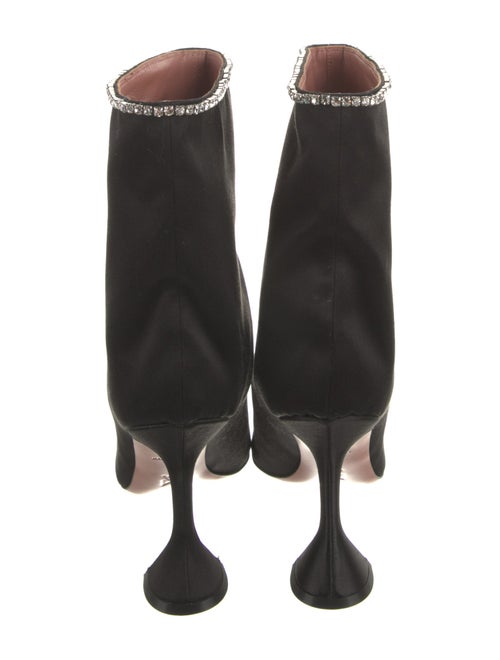 Amina Muaddi Satin Crystal Embellishments Boots