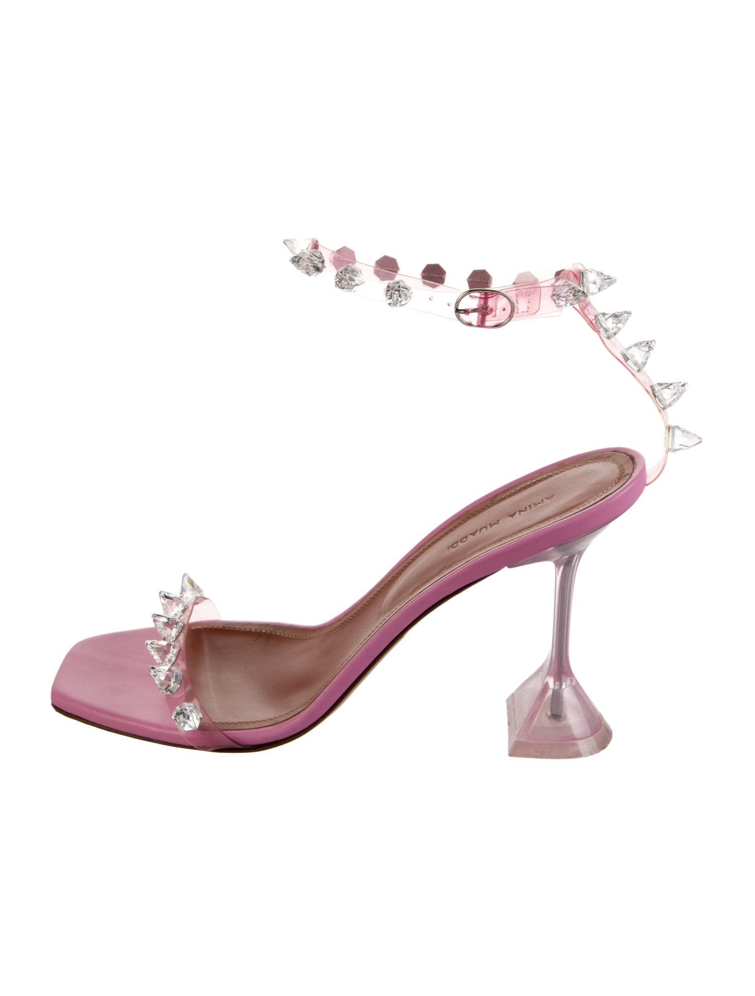 Amina Muaddi Julia Leather Sandals