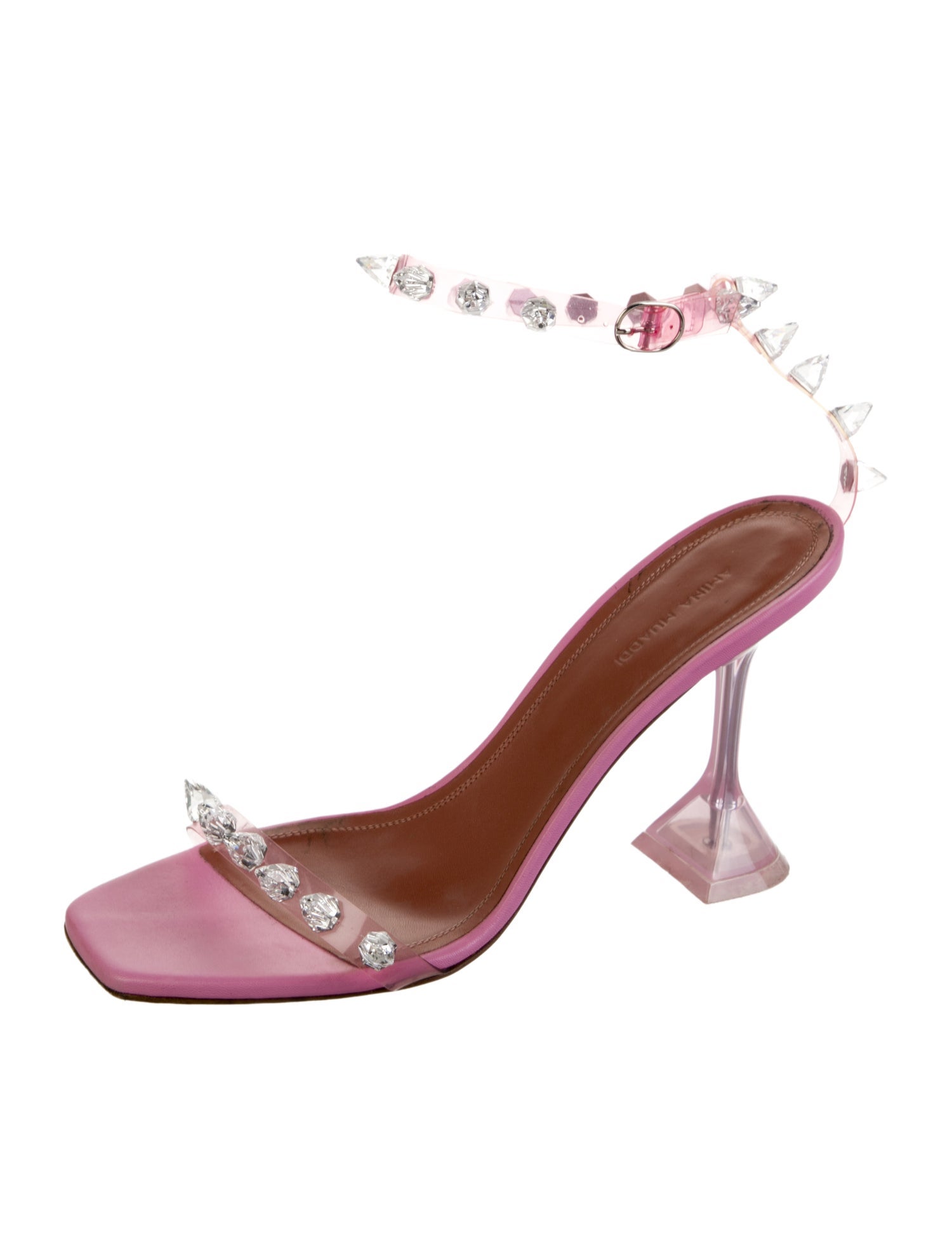 Amina Muaddi Julia Leather Sandals