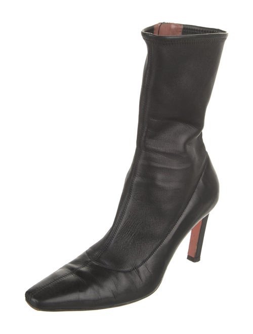 Amina Muaddi Hannah Leather Sock Boots