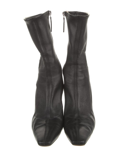 Amina Muaddi Hannah Leather Sock Boots