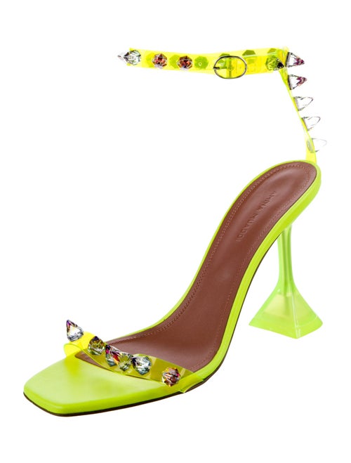 Amina Muaddi PVC Printed Sandals