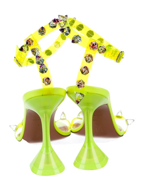 Amina Muaddi PVC Printed Sandals