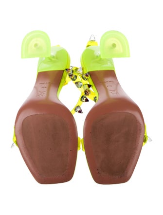 Amina Muaddi PVC Printed Sandals