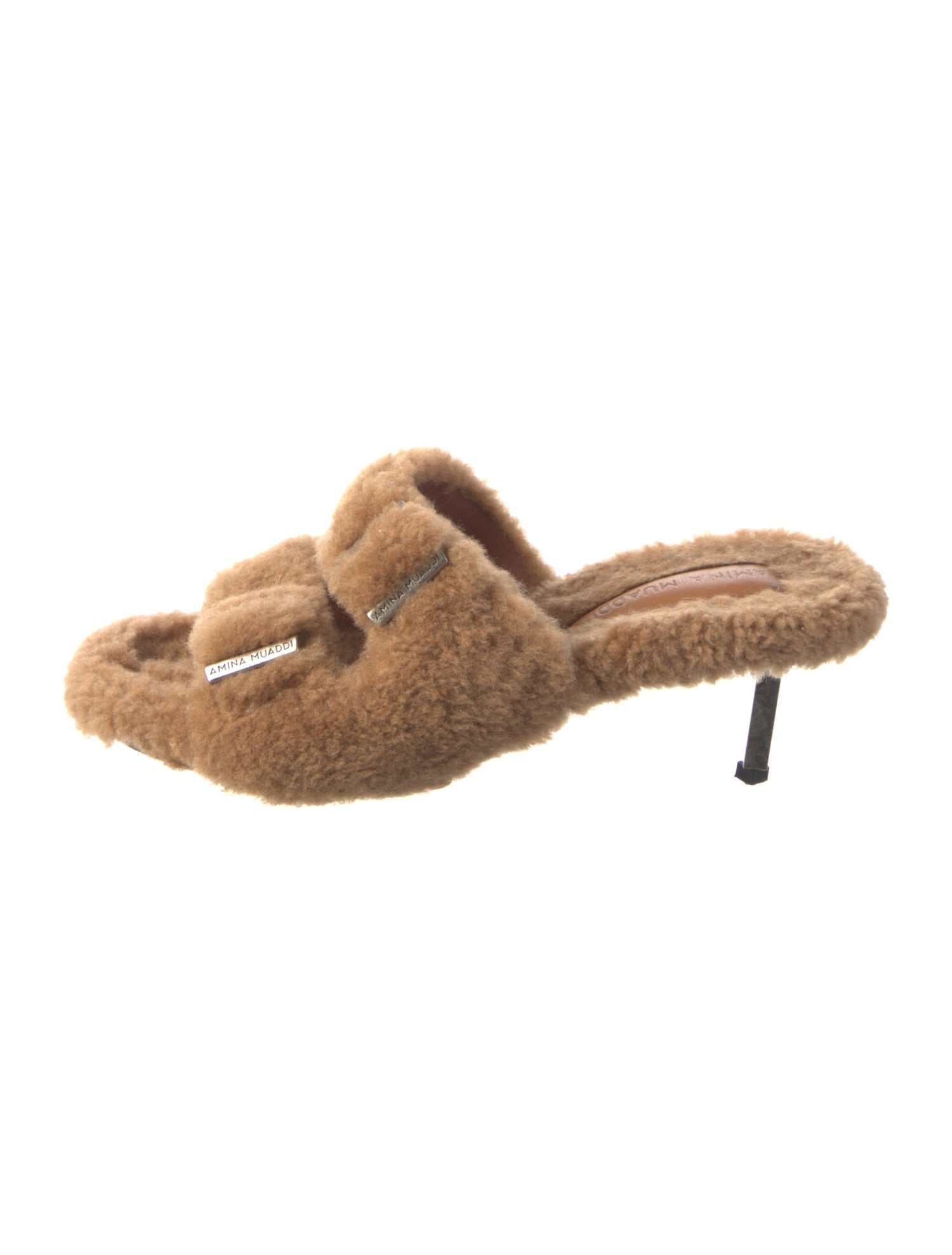Amina Muaddi Millie Shearling Sandals