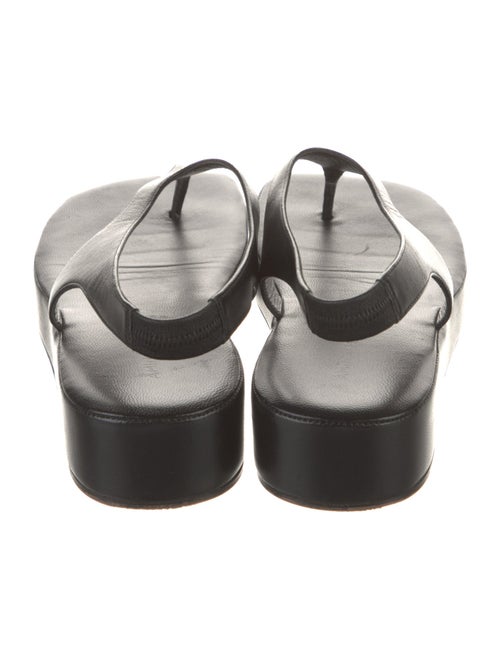 Amina Muaddi Leather T-Strap Sandals