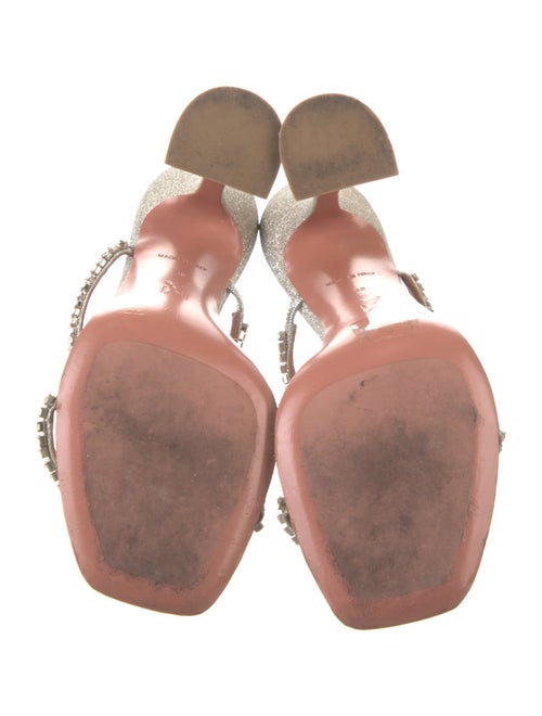 Amina Muaddi Gilda Glitter Slingback Sandals