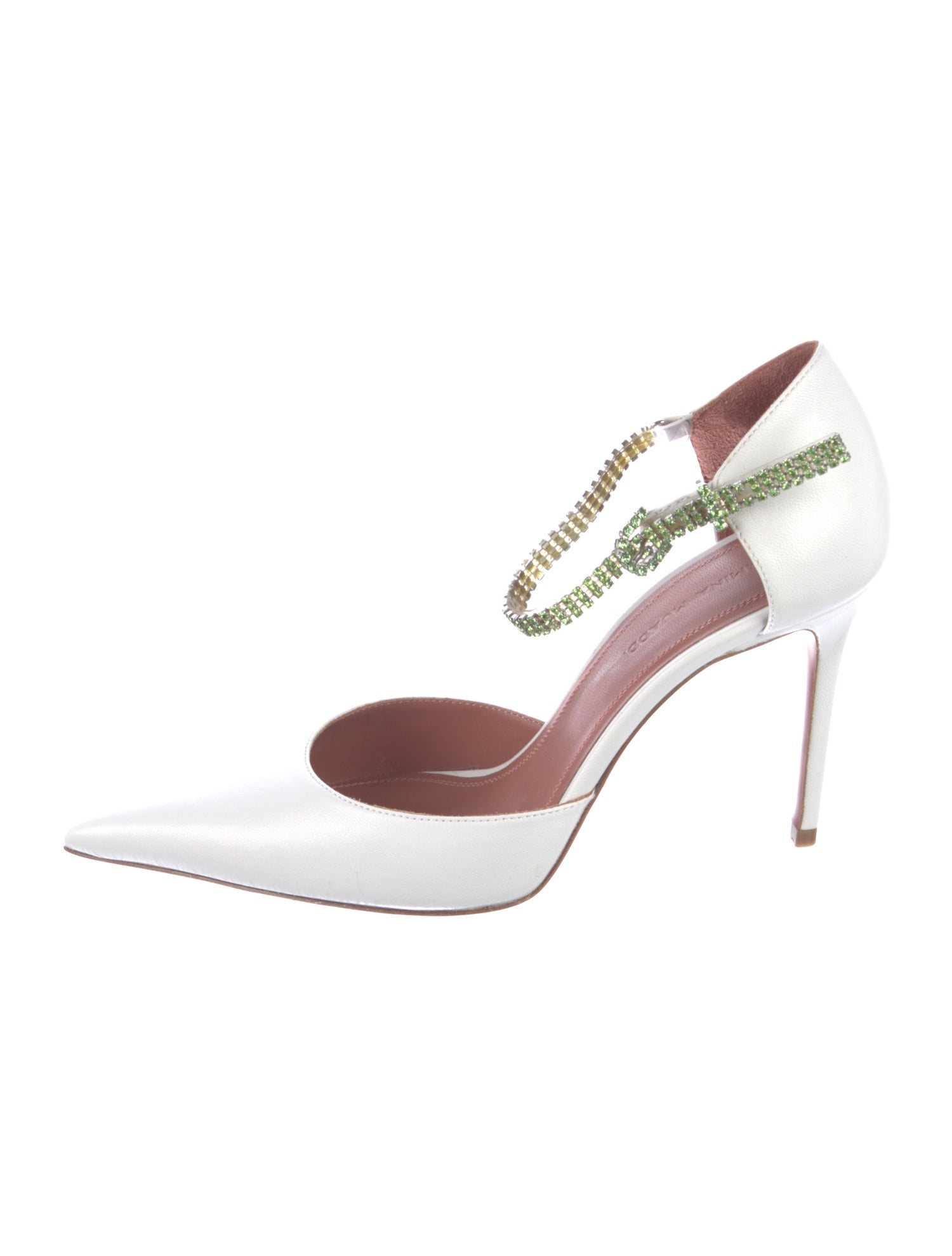 Amina Muaddi Leather Slingback Pumps