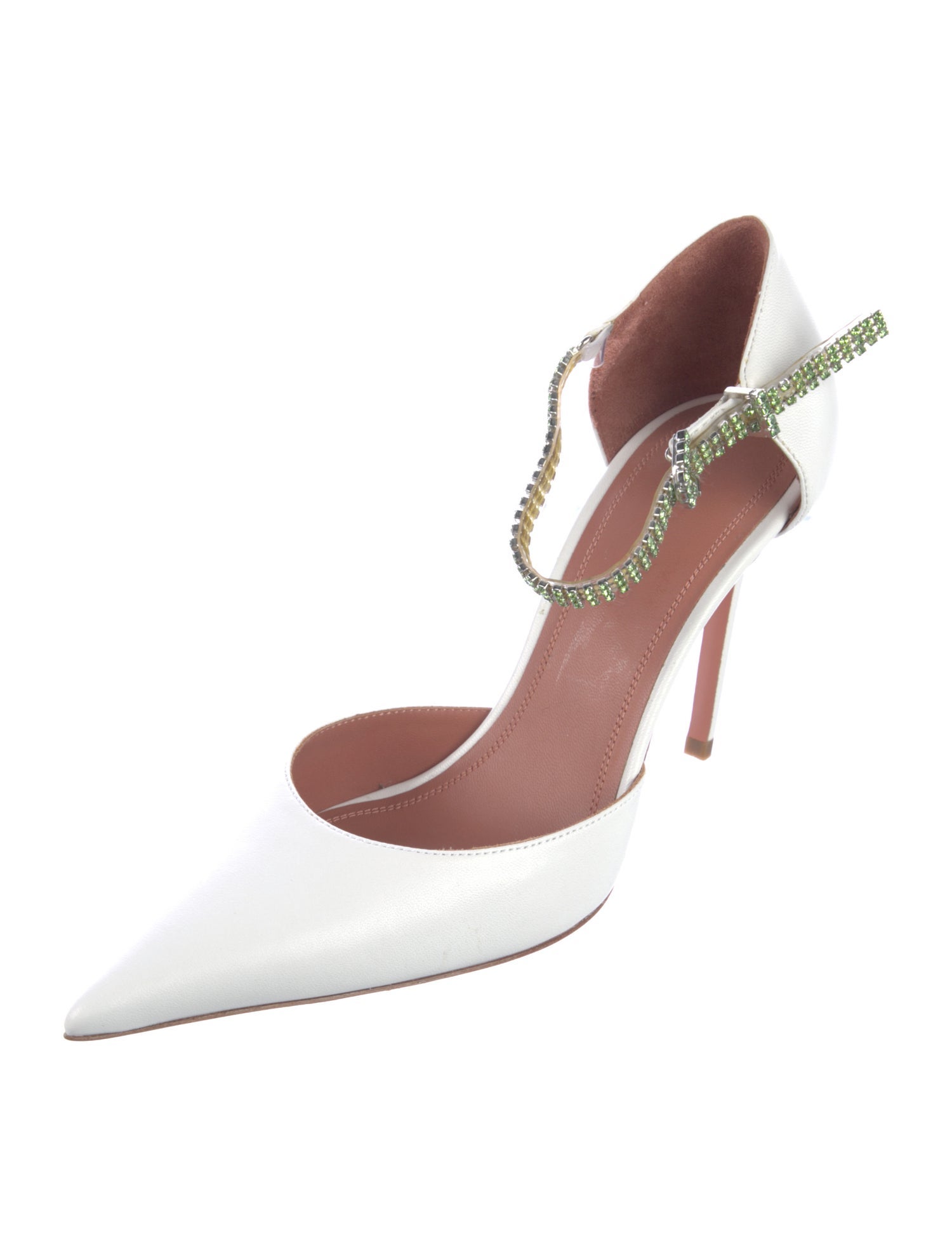 Amina Muaddi Leather Slingback Pumps