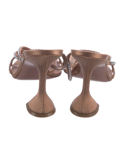 Amina Muaddi Satin Crystal Embellishments Slides