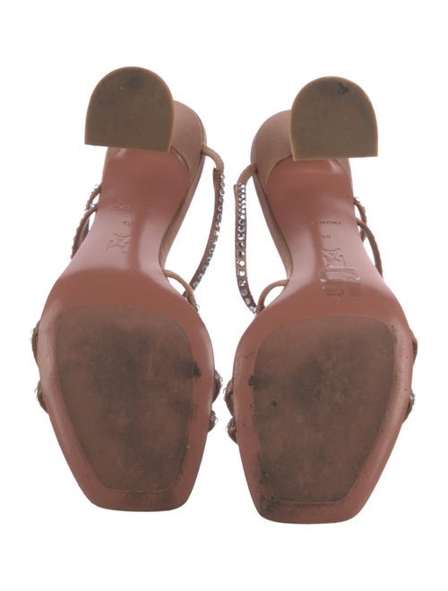 Amina Muaddi Satin Crystal Embellishments Slides