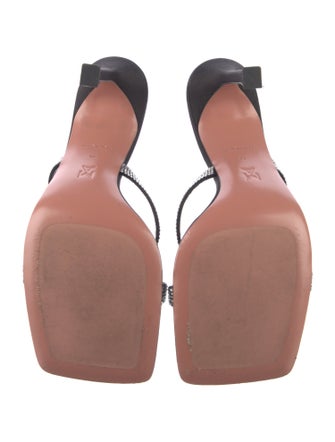 Amina Muaddi Satin Crystal Embellishments Slides