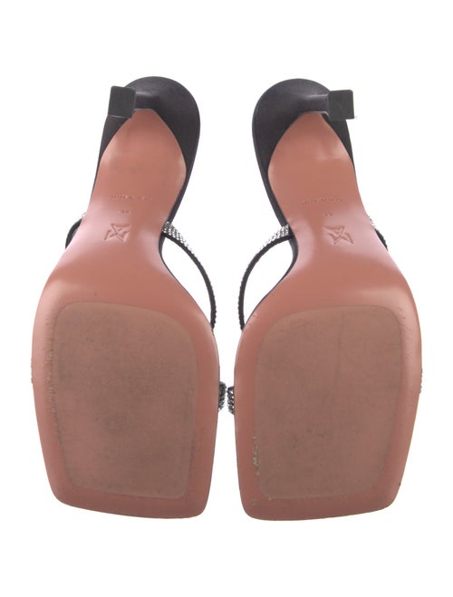 Amina Muaddi Satin Crystal Embellishments Slides