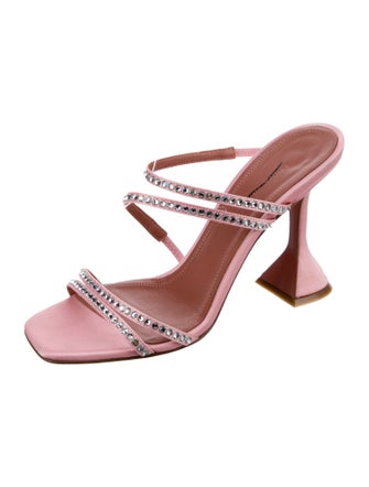 Amina Muaddi Naima Satin Sandals