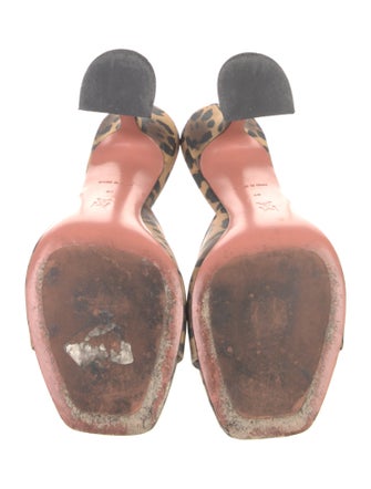 Amina Muaddi Animal Print Slides