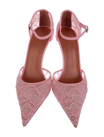 Amina Muaddi Lace Lace Pattern D'Orsay Pumps