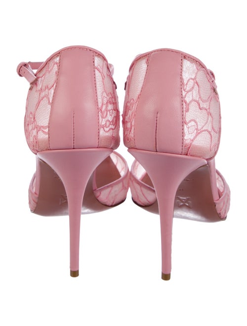 Amina Muaddi Lace Lace Pattern D'Orsay Pumps