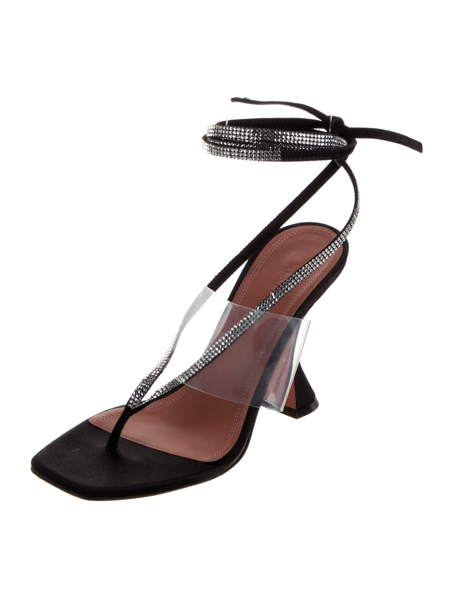 Amina Muaddi Zula Satin Gladiator Sandals