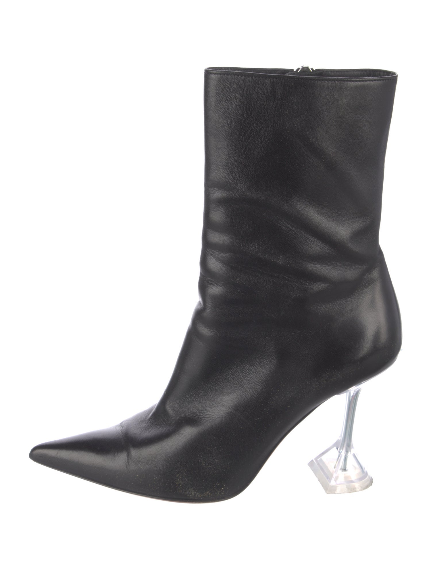 Amina Muaddi Leather Boots