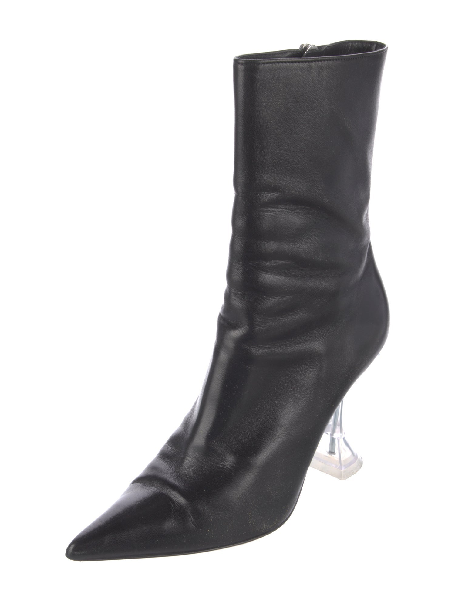 Amina Muaddi Leather Boots