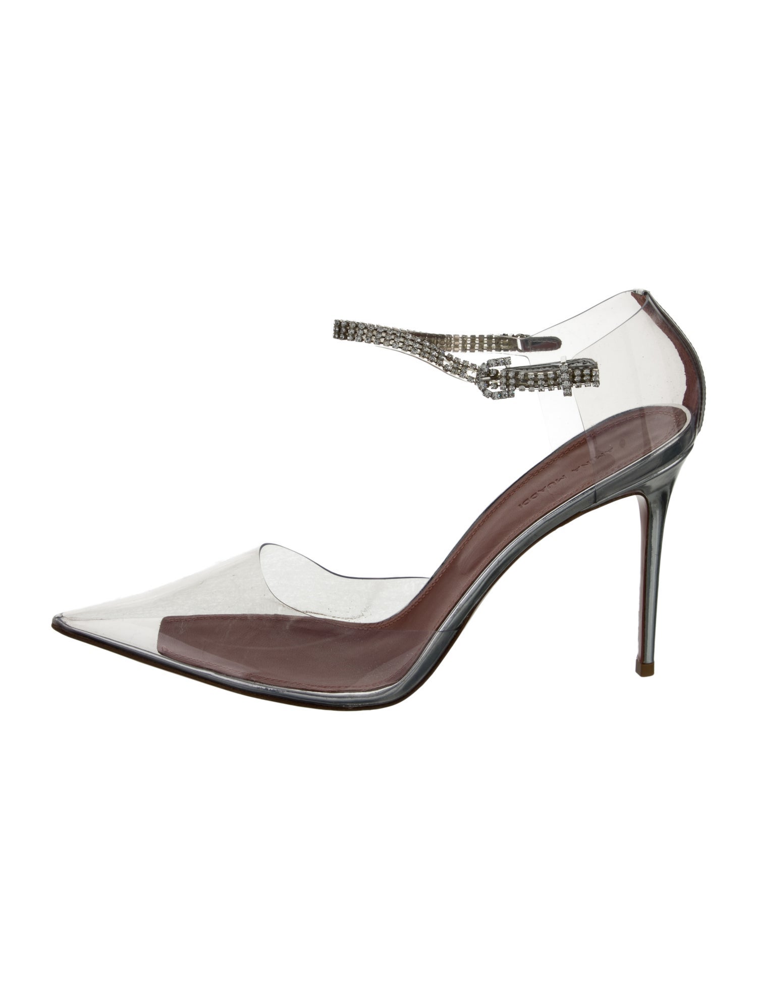Amina Muaddi PVC Crystal Embellishments D'Orsay Pumps