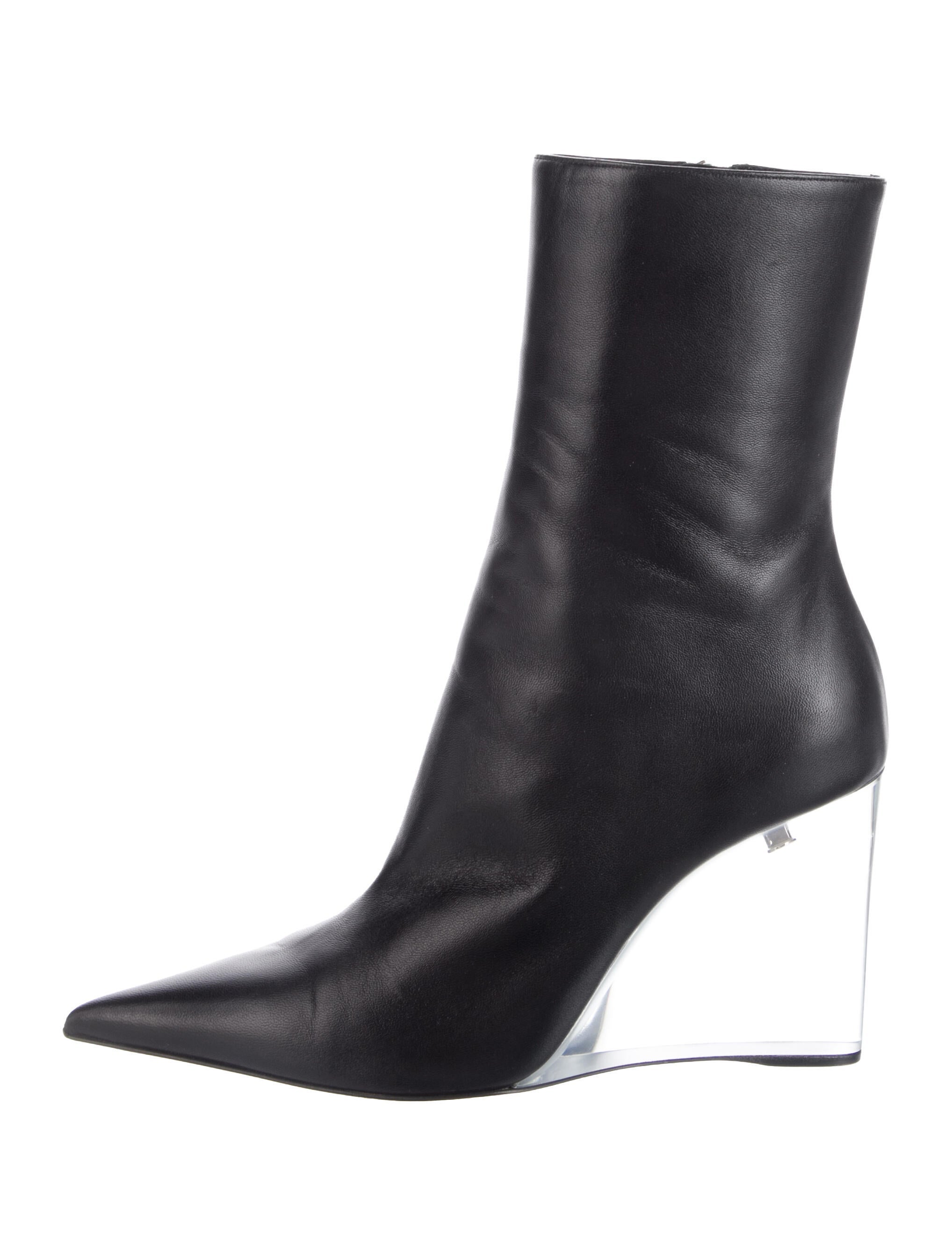 Amina Muaddi Leather Boots