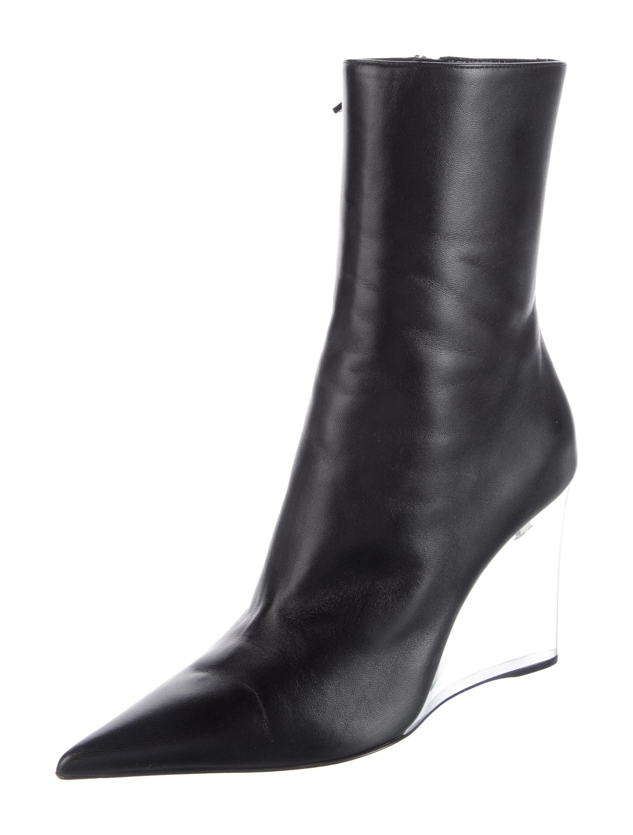 Amina Muaddi Leather Boots