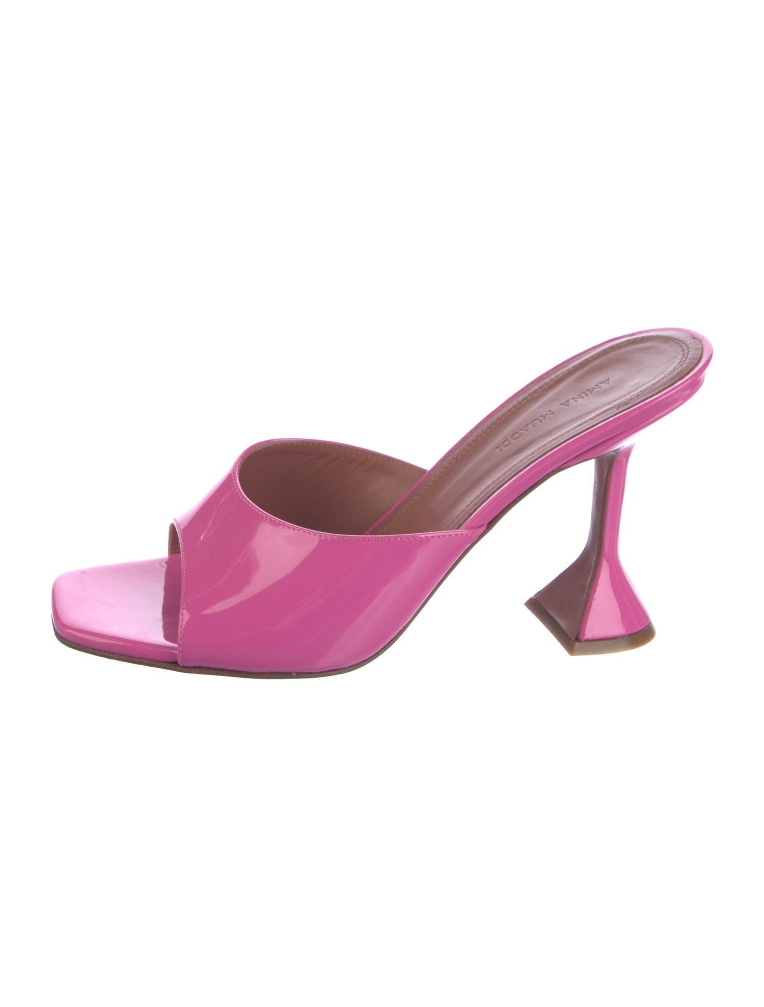 Amina Muaddi Patent Leather Slides
