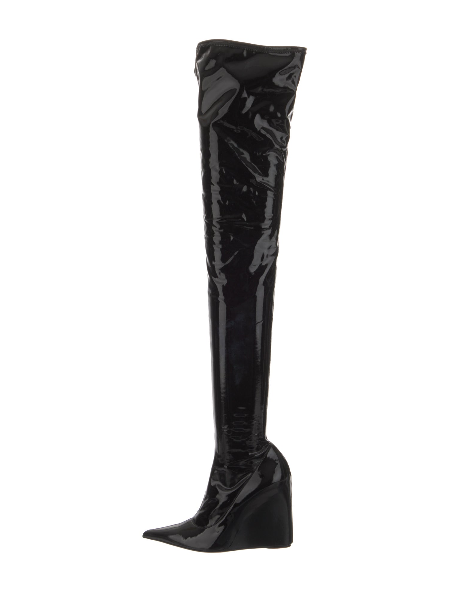 Amina Muaddi Danielle Patent Leather Sock Boots