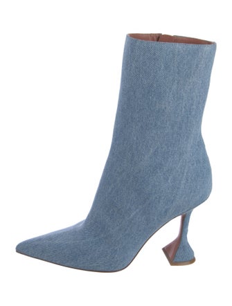Amina Muaddi Giorgia Denim Sock Boots