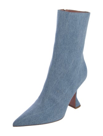 Amina Muaddi Giorgia Denim Sock Boots
