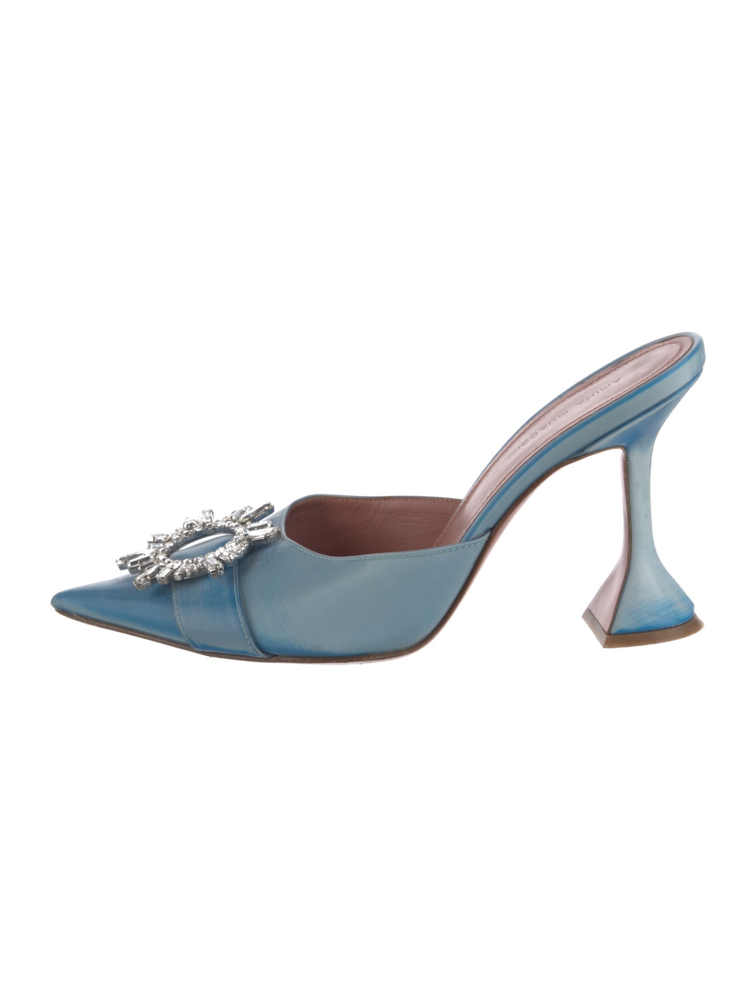 Amina Muaddi PVC Crystal Embellishments Mules