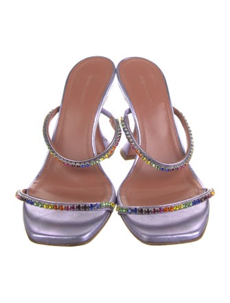 Amina Muaddi Gilda Leather Slides