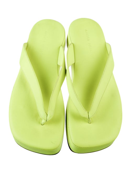 Amina Muaddi Leather Slides